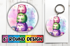 Unique Circle Keychain Magic PNG, Cute Animals Product Image 1