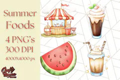 Pastel Summer Treats Clipart PNG, Cute Picnic Fair Food Art Product Image 1