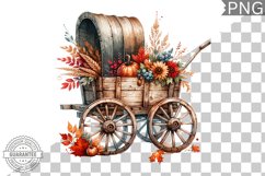 Fall Wagon Garden Sublimation - Fall Clipart PNG Design Product Image 1
