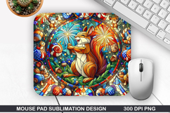 Fox Galaxy Mouse Pad Sublimation, 4th Of July Mouse Pad PNG Product Image 1