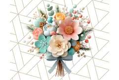 Pastel Flower Bouquet PNG Clipart, Elegant Floral Art Product Image 4