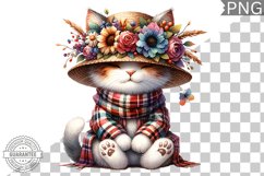 Floral Crown Cat Sublimation Clipart Bundle Product Image 10