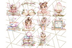 Bookish Fairy PNG Clipart, Whimsical Reading Elements Png Product Image 4