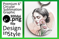Stylish Round Design Keychain Template , Beauty Woman Product Image 1