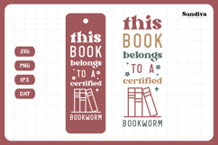 Bookmark Saying SVG | Funny Book Lovers - Certified Bookworm Product Image 3