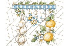 Mediterranean Cottagecore Kitchen PNG Clipart with Lemons Product Image 3