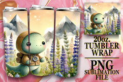 Joyful Spirits 20oz tumbler wrap, Cute Dino Product Image 1