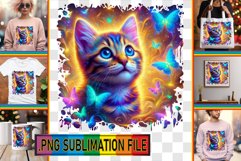 Bright TSHIRT Magic PNG, Cat Product Image 1