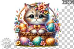 Easter Cat Sublimation - Easter Clipart PNG Design Product Image 1