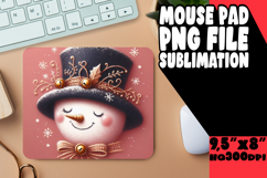 Sweet Desk Mat Sublimation Style, Snowman Product Image 1