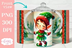 Christmas sippy cup sublimation PNG, Elf 12oz Kids tumbler Product Image 1