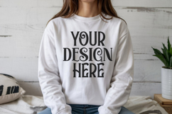 White Gildan 18000 Sweatshirt Model Mockups Product Image 1