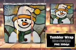 Sublimation Tumbler Wrap 3D Snowman Design Product Image 1