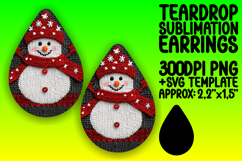Whimsical Teardrop Design for DIY Earrings , Snowman Product Image 1