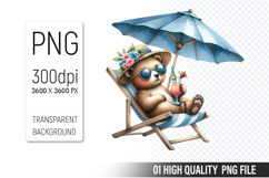 Summer Animals Clipart PNG Bundle, Watercolor Animals PNG Product Image 18
