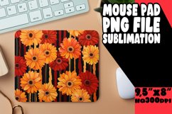 Elegant Striped Flower Mousepad - Classic Desk Essential Product Image 1