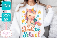 Back to school shirt PNG, Cute unicorn sublimation design Product Image 3