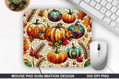 Pumpkin Mouse Pad Sublimation, Halloween Mouse Pad PNG Product Image 1