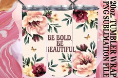 Radiant Love 20oz tumbler wrap, Flower Quote Product Image 1