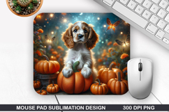 Halloween Dog Mouse Pad Sublimation, Halloween Mouse Pad PNG Product Image 1