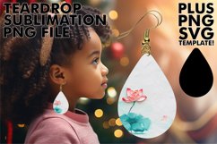 Petal Perfection: Teardrop Earring Pattern PNG Assortment Product Image 1