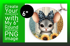 Elegant Keychain Circle Design PNG , Cute Animals Product Image 1