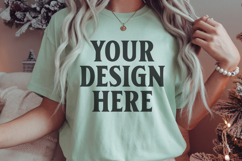 Comfort Colors 1717 Bay Christmas T-Shirt Mockup, Boho Product Image 1
