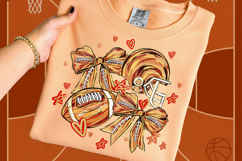 Brushtroke Game Day Football PNG, Football Bow Png, Football Product Image 1
