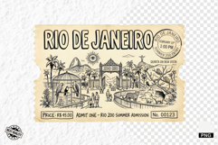 Old Zoo Tickets PNG illustrations Product Image 1