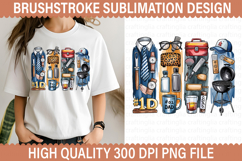 Father&#039;s Day Brushstroke Sublimation Design -Brushstroke PNG Product Image 1