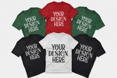 Christmas Family Matching Shirt Mockup | Cozy Boho Flat Lay Product Image 1