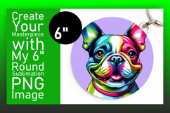 Chic Round Design Keychain Artwork , Dog Product Image 1