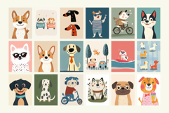 Playful Dogs Nursery Wall Art Cute Puppy Printable Posters Product Image 2