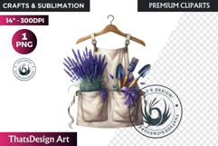 Lavender Clipart PNG, French Country Botanical sublimation Product Image 1