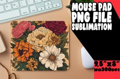 Retro Flower Pattern Mouse Pad Print Product Image 1
