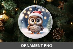 3D christmas ornament - owl wearing santa hat Product Image 1