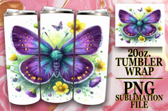 Bright love 20oz tumbler wrap, Butterfly Product Image 1