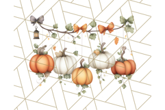 Watercolor Halloween Cottage Clipart, Ghosts &amp; Pumpkins Png Product Image 4
