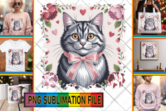 Fun Tote Bag Ideas PNG, Valentines Cat Product Image 1