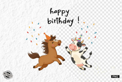 Happy Birhday Farm Animals Clipart Product Image 1