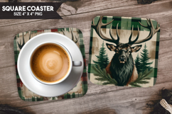 Cute Animals Square Coaster PNG Bundle, Digital Coaster Set Product Image 14