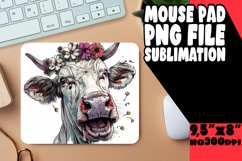 Farmhouse Cow Watercolor Mouse Pad PNG Product Image 1