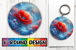 Unique Round Design Car Coasters PNG, 3D Flower Product Image 1