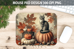 Cat Mouse pad Sublimation - Thanksgiving PNG Design Product Image 1