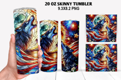 Boxer Skinny Tumbler 20oz Wrap Design,4th of july Tumble PNG Product Image 1