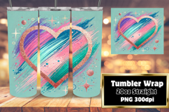20oz Tumbler Wrap for DIY , Heart Product Image 1