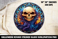 Halloween Stained Glass Sublimation PNG | Ghost | Skull Product Image 1