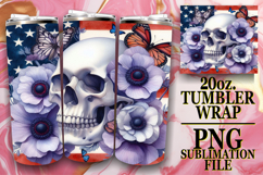 Joyful Reflections 20oz tumbler wrap, Skull USA Product Image 1