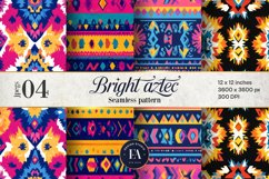 Bright Aztec Tribal Digital paper, Tribal Ethnic pattern Product Image 1