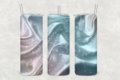 Blue &amp; White Stain Glitter Tumbler Wrap Sublimation Product Image 1